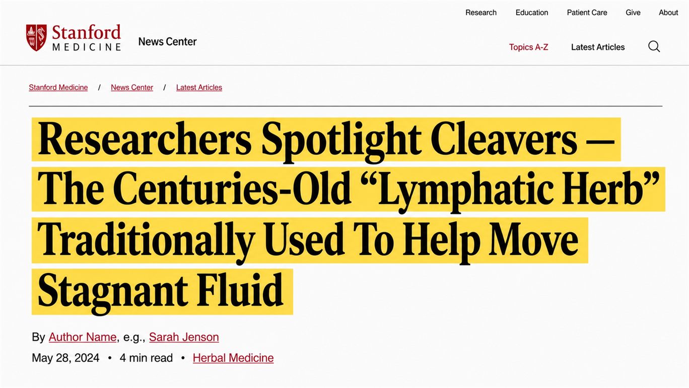 Researchers spotlight cleavers — the centuries-old lymphatic herb traditionally used to help move stagnant fluid
